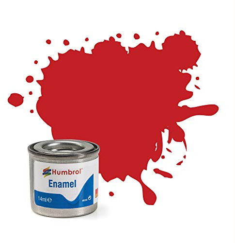 Humbrol Model Paint - AA6608 No 220 Italian Red - Gloss - Tinlet No 1 (14ml), Enamel Paints for Models, Plastic, Metal, Wood, Glass, Ceramics and More, Touch Up Coat