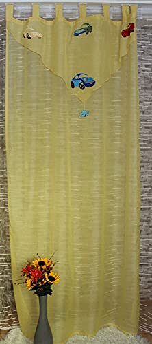 Be Air Kindergardine mit Schlaufen Vorhang Auto halbtransparent 145 x 245 cm Gelb