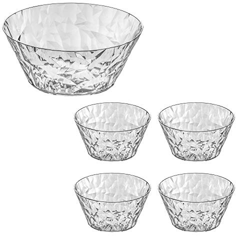 CRYSTAL Salatschale 3,5l mit 4 Portionsschalen