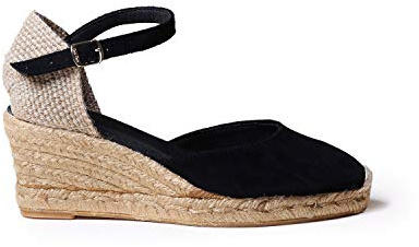 Toni Pons Women's Suede Espadrille - Lloret-5 - Black, 7 UK - 40 EU