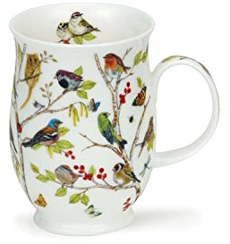 Dunoon Suffolk Secret Woodland Oiseaux Mug en porcelaine anglaise – fabriqué en Angleterre - Rouge-gorge