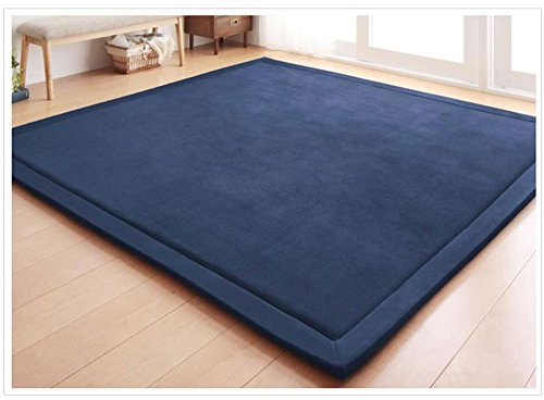 Loartee 150x200cm Kinder-Teppich, korallenrote Samt-Krabbeldecke fürs Kind