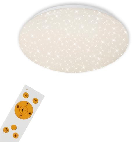 Briloner Leuchten – LED Deckenleuchte Dimmbar, inkl. Fernbedienung, Farbtemperatursteuerung, Deckenlampe 15 Watt, 1300 Lumen, Durchmesser 28 cm, Weiß