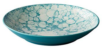 Q-Authentic Plato hondo, diseño de burbujas, color turquesa