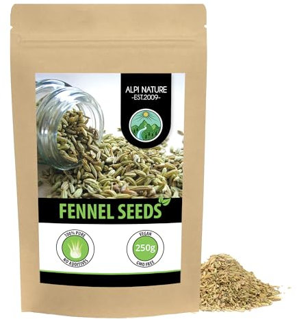 Alpi Nature Fennel Seeds 250g 8.8 oz, Whole Fennel Seeds for Cooking, Spice Blends and Tea