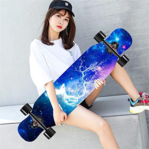 LZY YEENUO Longboard 42 ”Drop Through Komplettes Skateboard 8-lagiges kanadisches Ahornholz-Skateboard Komplettes Skateboard Drop Through Deck Kompletter Ahornkreuzer
