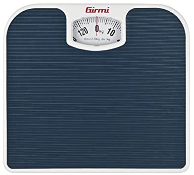 Girmi BP02 Bilancia Pesapersone Meccanica Analogica, 1 Kg/130 Kg, Quadrante grande, Pedana antiscivolo, Facile lettura, Design Vintage, Blu