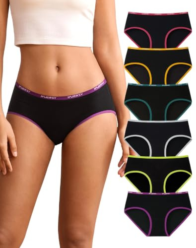 INNERSY Culotte Femme Coton Stretch Slip Taille Midi Sous Vêtement Lot de 6 | Culottes Hipster Classiques, Shorty Doux, Confort pour Sport et Quotidien, Entrejambe 100% Coton Respirant, Sans Étiquette