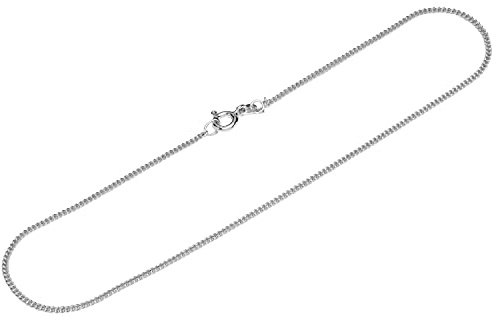 NKlaus fotkedja 925 sterlingsilver 26 cm pansarkedja 2-faldig diamanterad dam fotkedja 12535, 26 centimeters, Sterlingsilver, Ingen ädelsten