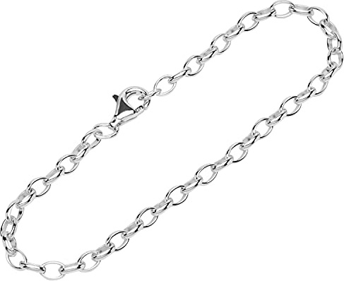 NKlaus armband 925 sterlingsilver 19 cm ärvskedja oval dam designer armbandskedja fin 12734, 19 centimeters, Sterlingsilver