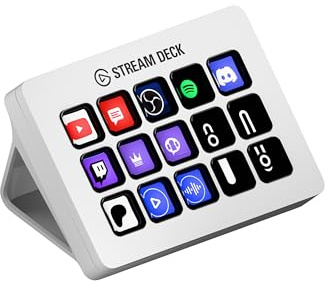 Elgato Stream Deck MK.2 White – Studio Controller, 15 macro keys, trigger actions in apps and software like OBS, Twitch, ​YouTube and more, works with Mac and PC