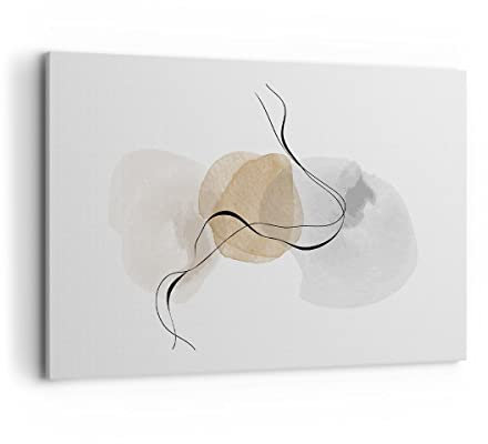 Moderne Impression sur Toile 100x70cm Image Tableau Decoration Murale Abstrait Minimaliste Aquarelle Tableaux Decoratifs Muraux Chambre Horizontal Deco Cadre Décoration Salon Art Wall AA100x70-4827