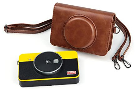 Kimyoaee Vintage Case for Kodak Mini Shot 2 Retro Square Wireless Photo Printer & Instant Camera, C210R Case PU Leather Bag Cover with Removable Adjustable Strap Accessories