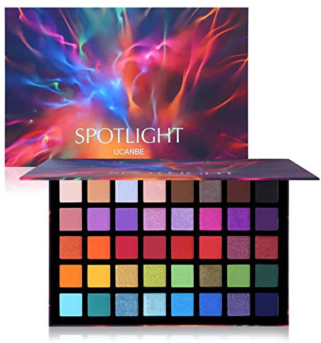 UCANBE Paletas de Sombras de Ojos Profesionales - 40 Coloridas Paletas de Maquillaje Larga Duración - Sombra de Ojos Brillantes y Mate - Crear Belleza