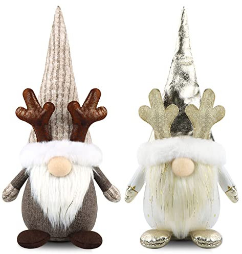 Godeufe 2er Set Wichtel Weihnachten Weihnachtsdeko Weihnachtswichtel Deko Wichtel Figuren Zubehör Dekoration Christmas Decorations 20cm