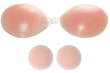 Kibon Silicone Sticky Bra Push up Bra Reusable Adhesive Strapless Bra, A Cup