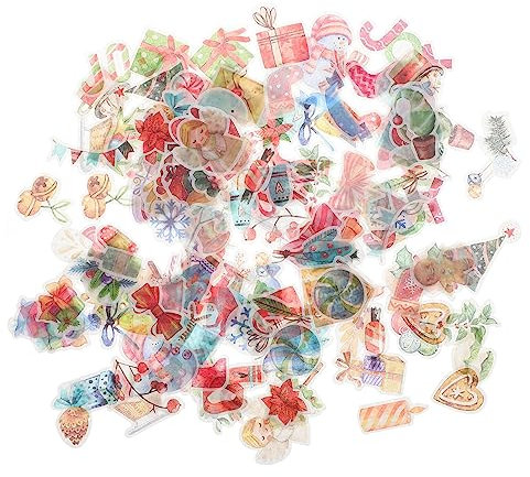 NUOBESTY 8sätze Weihnachts- -dekorationen Scrapbooking Sticker Designs Für Kreative Bastelprojekte Und Festliche Verschönerungen