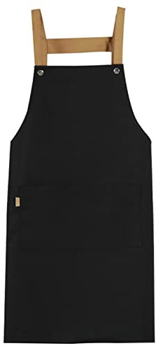 ALCKO Arbeitsschürze Herren, Canvas Jeans Schürze Wasserdicht Einstellbar, Schürzen Männer Handwerker Tischler Maler Barkeeper, Schreinerschürze Gartenschürze, Unisex (Color : Black, Size : XL)