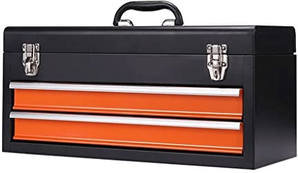 Teile-Organizer Werkzeugkasten Organizer Stahl Werkzeugkasten Schublade Roller Werkzeugkasten Haushaltswerkzeuge und Aufbewahrung Metallbox (Orange und Schwarz) Werkzeugaufbewahrung