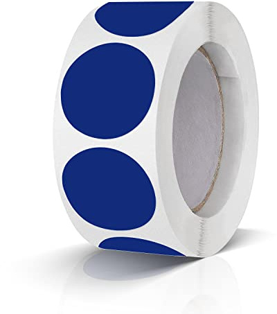 500 Stück Runde Aufkleber Stickers 25mm Farbkodierung Etiketten Rolle kleine Klebepunkte Marineblau