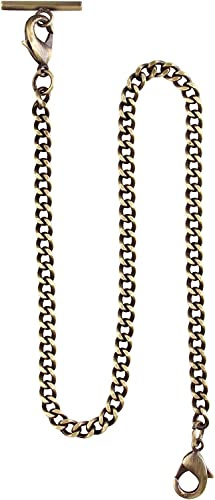 Pocket Watch Albert Vest 14 Inch Chain with T Bar & Lobster Clasps Watch Chain Link Vest(104-brozne)