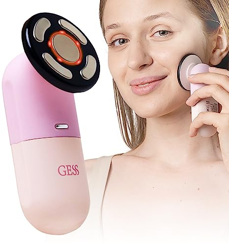 GESS Reisen Mikrostrom-Gesichtslifting-Gerät mit Heizung, 3 Modi, wiederaufladbar, Anti-Aging-Maschine, Konturhautstraffung, Mikrostrom-Gesichtslifter, Gesichtsstraffung und -lifting, Anti-Falten