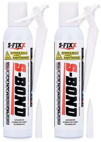 S-BOND No Gun, 3-in-1 Adhesive, Sealant & Filler (2 Pack) White