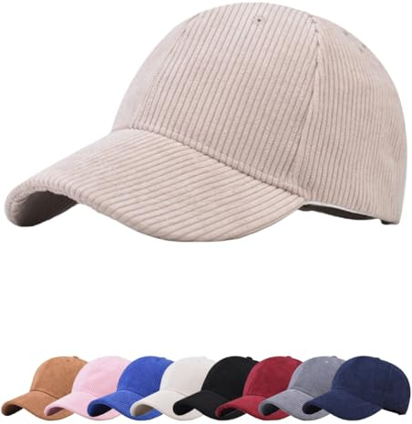 Cozyan Winter Baseball cap Cappello Invernali Cappellino in Poliestere Cappellino da Baseball Classic Unisex Cappello da Sole in Velluto a Coste Regolabile con Visiera Curva Berretto per Sport Caldi