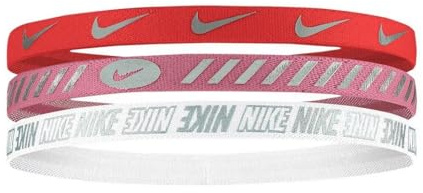 Nike W Headbands 3.0 3PK Metallic 3er Pack in der Farbe Picante red/red Stardust/metallic Silver, Maße: ONE Size, N.100.4527.664.OS