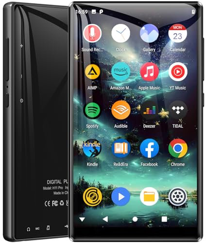 MECHEN 80GO Lecteur MP3 Spotify, Bluetooth WiFi Android Lecteur MP4, 5 Pouces 1080P IPS Écran Tactile, Compatible Amazon Music, Audible, Deezer, Play Store (H11)