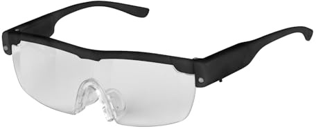EASYmaxx Lunettes grossissantes LED | Vision claire avec grossissement de 160 %, lumière LED | Idéal pour les travaux fins, la couture, le bricolage, le modélisme, etc. | Portables sur presque toutes
