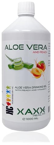 XAXX HC Aloe Vera Drinking Gel mit Pfirsich und Vitamin C, 1 Liter