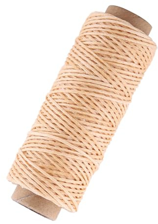Yctze 150D 50 M Gewachstes Nähgarn, 1 Stück Nylon für Lederschuhhandwerk, Handnähen, 1 Mm Dickes Garn, Gewachstes Garn für Lederstreifen (Originalfarbe)