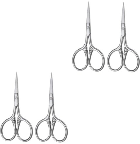 Healeved 4stücke Edelstahl Bartschneider Für Männer Präzise Trimmerschere Für Gesichtshaare Rostfrei Und Langlebig Für Barbershops Und Haarpflege Silber