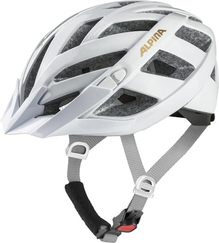 ALPINA PANOMA Classic - Leichter, Optimal Belüfteter Touren Fahrradhelm Mit Optionalen LED-Licht Für Erwachsene, White-Prosecco Gloss, S (52-57 cm)