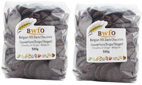 Belgian 70% Dark Chocolate Couverture Drops (Vegan) 1kg (BWFO)