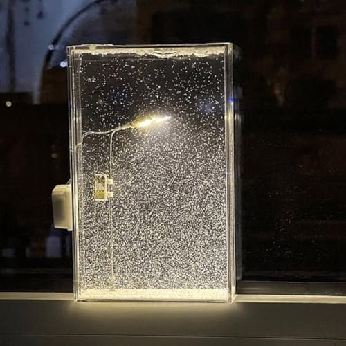RuiDay Snowy Lamp, Snow Night Light, Handgemachtes DIY Schneelandschafts Nachtlicht, Snow Scene Night Light, Snow Scene Street Lamp (B)