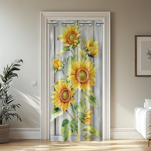 CHGCRAFT Türvorhang Sonnenblume Türvorhang Raumteiler Vorhänge Japanischer Vorhang für Türöffnungen Wohnzimmer Schlafzimmer, 100×200 cm