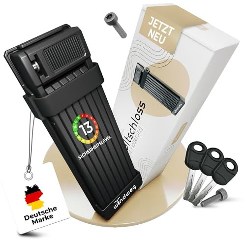 Windweg Fahrradschloss hohe Sicherheit Faltschloss Fahrrad 120cm 3 Schlüssel inkl. Halterung sh, Schloss für E-Bike, Gravelbike & Rennrad, extrem sicher, Sicherheitsstufe 10-15 Faltschlösser bike lock