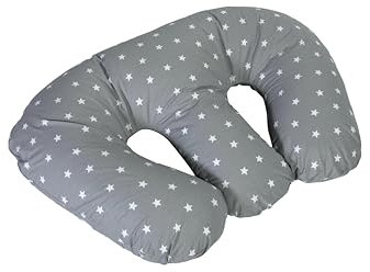 Cuddles Collection Twin Nursing Pillow Breast feeding Support 4 in 1 Pillow - Grey Star