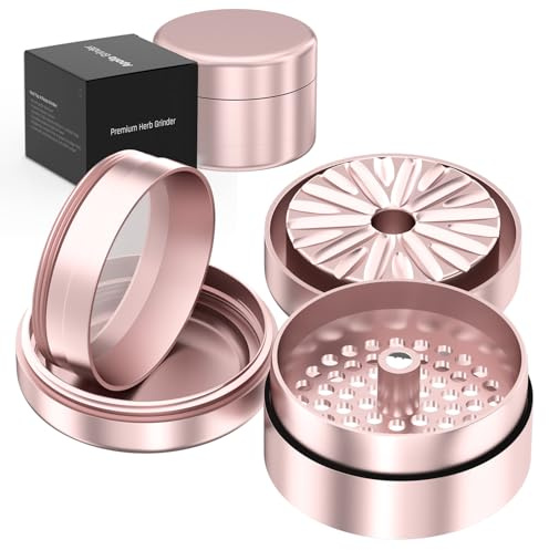 Grinder Premium aus 100 % Flugzeugaluminium | Innovatives Zerkleinerungssystem | Grinder Metall 4-teiliger | kräutermühle für Kräuter & Gewürze