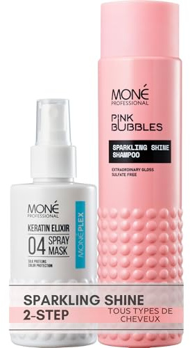 MONÉ PROFESSIONAL Miracle leave in conditioner multi-tasking spray & Heat Protection + Shampoo Sulfate free & Harmful silicone free - Shine & Smooth hair (150ml + 300ml)