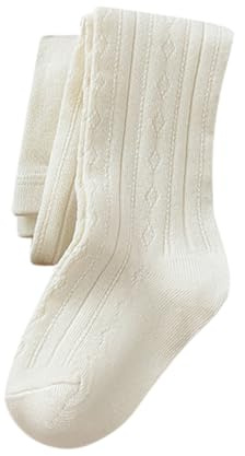 Generisch 2025 - Collants en coton pour bébé fille avec motif torsadé - Collants pour bébé - Legging pour tout-petit - Chaussettes de tennis 35 38 enfants, beige, 0-6 mois