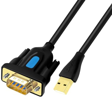DTECH USB to Serial Adapter, Prolific PL2303 Chip, DB9 Male 2M | Compatible with Windows 11/10/8/7, Mac OS, Linux, Ideal for Label Writer, Tax Printer, Serial Modem, DB9 Male Connector