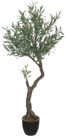 Paris Prix Atmosphera Créateur d'intérieur - Plante Artificielle en Pot Olivier 140cm Vert & Noir