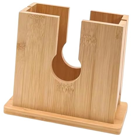 Cabilock Trancheuse à Bagel Manuelle Support Bois Pour Pain Petits Pains Muffins Outil De Cuisine Pratique