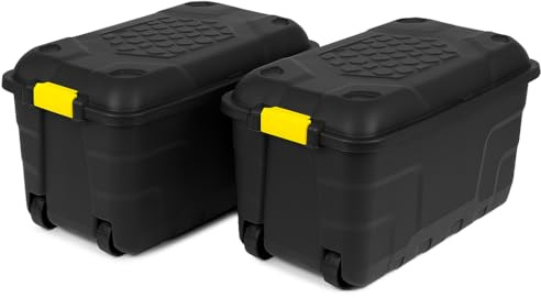 Kreher XL Transportbox/Kissenbox mit 75 Liter Fassungsvermögen und vier Rollen! Abnehmbarer und abschließbarer Deckel, Nässe-geschützt und in robuster Ausführung! 77 x 42 x 40 cm! (2)