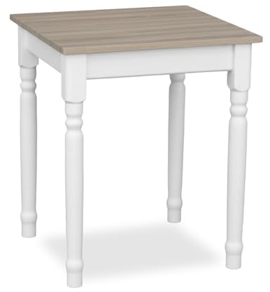 Metdrew Esstisch aus Holz | küchentisch 60x60 | holztisch | Tisch mit dekorativen Beinen | Esstisch für 2 Personen | Tisch klein küche | skandinavisch | küchentisch weiß | Tischplatte: Sonoma Eiche