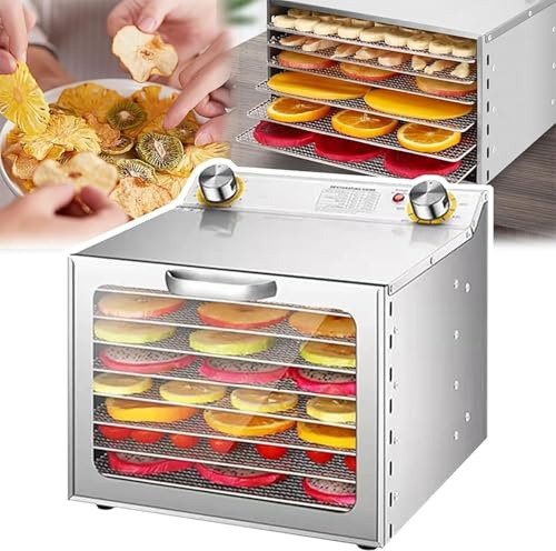 Deshidratador de Alimentos de 650 W con Flujo de Aire circulante de 360°, Temporizador Inteligente de 1 a 12 h y Amplio Rango de Temperatura de 30 a 90° para secar Carne, Verduras y cecina.