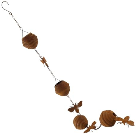 Alide Bee Rain Chain for Gutters Rainwater Collectors Decorative Downspout Diverter Garden Decoration with Hooks 117cm Iron